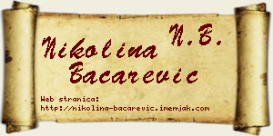 Nikolina Bačarević vizit kartica